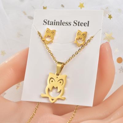 China FASHIONABLE Stainless Steel Titanium Steel Insect Necklace Earrings Set Animal Two Piece Set for sale