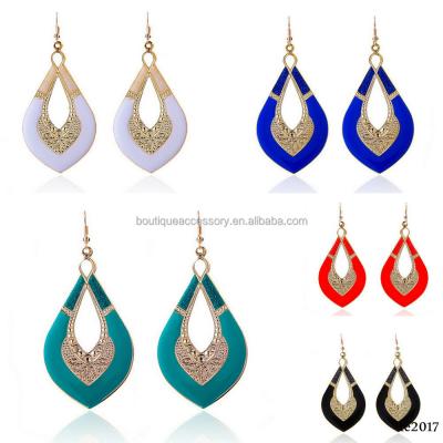 China Latest Trends Trendy Jewelry Enamel Treadrop Jewelry Earrings for sale