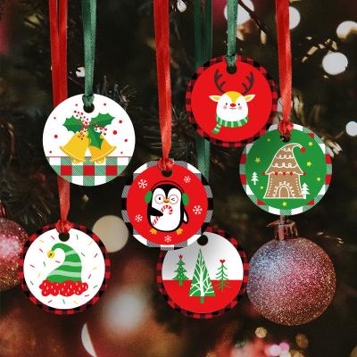 China Double-sided Printing Christmas Tag Christmas Gift Box Gift Bag Message Card Christmas Tag Bookmark for sale