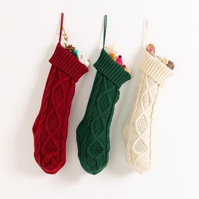 China Antibacterial Popular Christmas Socks Knitting Diamond Wool Candy Gift Bag for sale