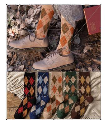 China Viable British plaid in socks retro cotton tube socks pile autumn long tube socks and winter for sale