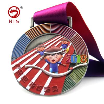 China Cheap Price Europe Enamel Heat Printing Colorful Antique Finish Custom Souvenir Metal Medal for sale