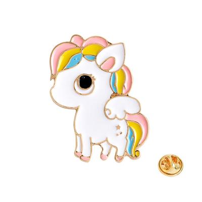 China Europe Customer Size Unicorn Recycle Animal High Quality Soft Enamel Metal Badge for sale