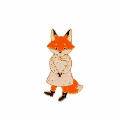 China Europe Customized Brooch Korean Japanese Cat Rabbit Fox Cute Shape Brooch Wholesale Collar Needle Brooch Badge Clothes Accessories for sale