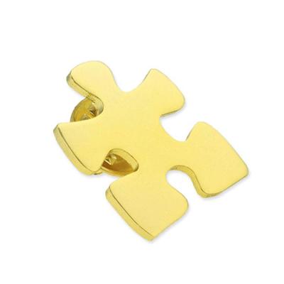 China art & Collectable Custom Puzzle Pieces Shape Epoxy Metal Gold Plating Pin Badge for sale