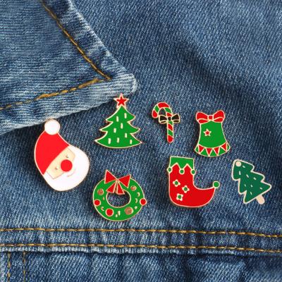 China art & Christmas Collectable Santa Claus Cartoon Cute Metal Enamel Pin Promotion Badge for sale