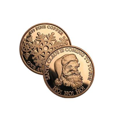 China Promotional Christmas Santa Claus Snowflake Alloy Coin From Europe Double Sided for sale