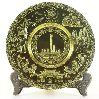 China High Quality Europe Promotion Custom Design Shield Shape Hard Enamel Empty Metal Souvenir Dish for sale