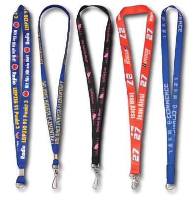 China Custom Neck Advertising Lanyard Promotional Dye Sublimation Logo Printing Polyester Lanyard Wholesale Lanyard for sale