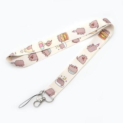 China Advertising Cartoon Cat Key Lanyard Strap Animal Neck For Keys ID Card Phone USB Badge Holder Strap DIY Hang Rope for sale