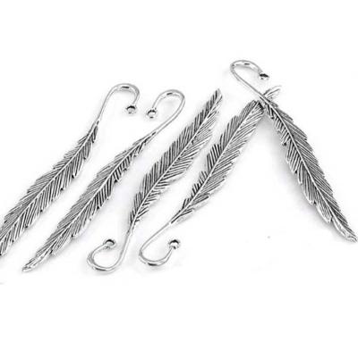 China New Wholesale Custom Creative Europe Feather Antique Silver Bookmarks for sale