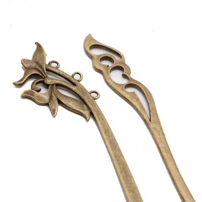 China Wholesale Custom Europe Hair Sticks Vintage Hair Stick Metal Hairpins Retro for sale