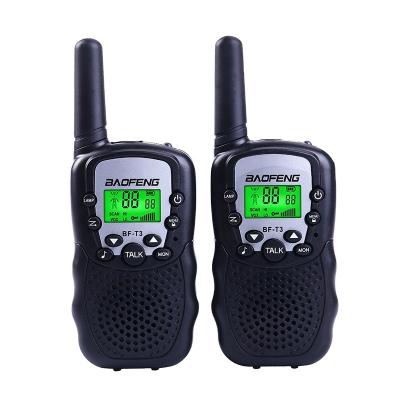 China Baofeng BF-T3 2PCS Black Mini Ham Transceiver Children's Toy Handheld Walkie Talkie Flashlight Function Portable Two Way Radio Transceiver for sale