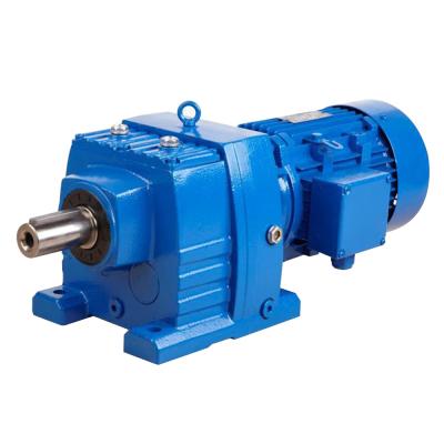 China Building Material Stores 1500rpm Torque 300N.m R Gearbox R47 Helical Transmission Gearbox With Motor for sale