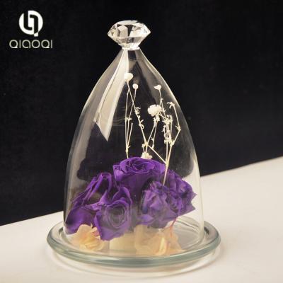 China Borosilicate Glass Heat Resistant Borosilicate transparent glass dome with glass base for sale