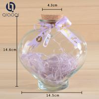 China large heart shaped glass wished bottle wholesale zu verkaufen