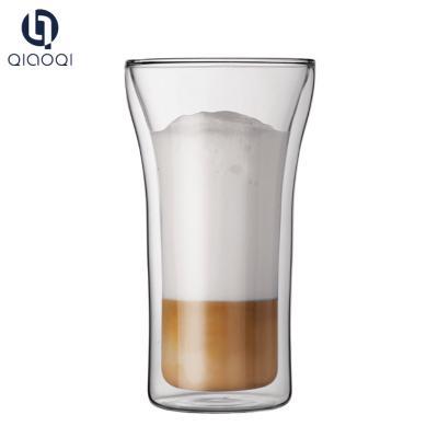 China New Product Handmade Borosilicate Glass Double Wall Glass Tea Cup for sale