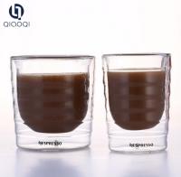 China hand blown double wall Nespresso coffee glass mug with Logo Printed à venda