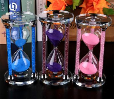 China Useful crystal hourglass decoration timer For Christmas Gift for sale