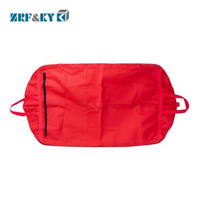 China Recyclable Custom Printed Red Non Woven Fabric Suit Cover Clothing Bags for sale