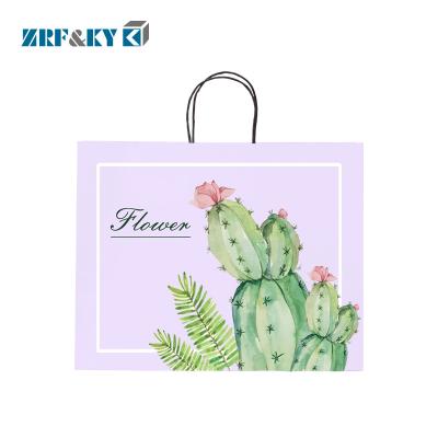 China Recyclable Custom Printed Fashion Color Paper Packaging Shopping Bags with Handle for sale