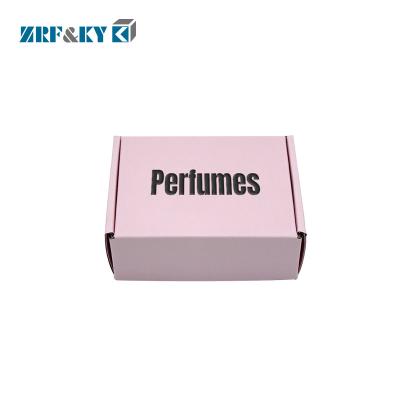 China Recyclable Custom Pink Color Logo Printed Perfume Packaging Shipping Mailer Box for sale