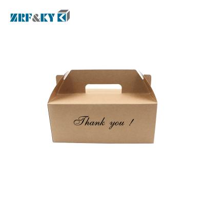 China Recyclable Custom Logo Printed Brown Kraft Take Away Cup Cake Food Packaging Paper Box for sale