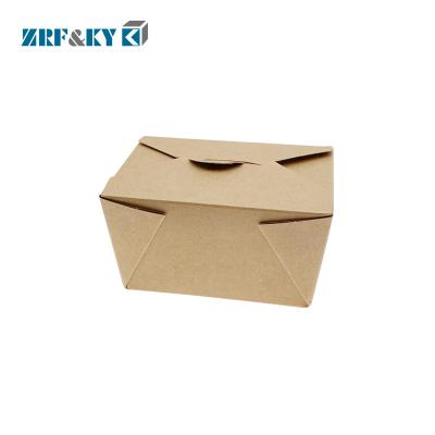 China Recyclable Custom Printed Brown Flat Kraft Paper Food Lunch Packaging Box for sale