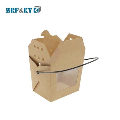 China Recyclable Custom Printed Brown Kraft Paper Packaging Cake Box With Clear Window for sale