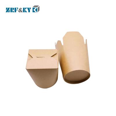 China Recyclable Custom Logo Printed Brown Kraft Take Away Cup Food Packaging Paper Box for sale