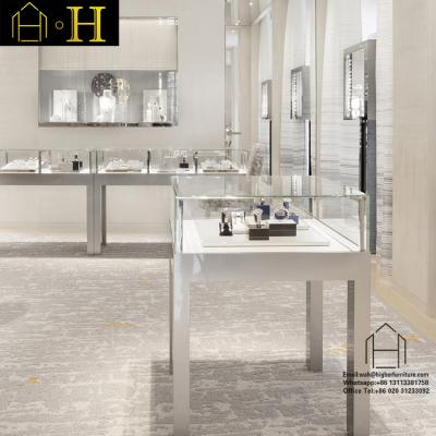 China Newest Design Jewelry Store Counter Design Jewelry Display Showcase Shop Showroom Luxury Wooden Glass Counter Luxury Modern for sale