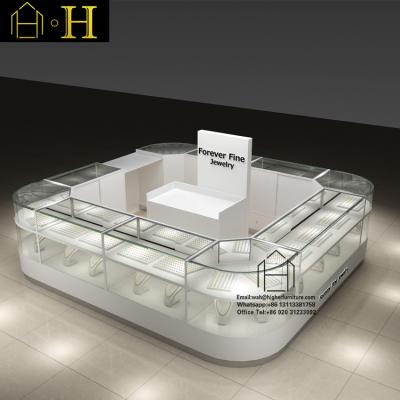 China Luxury Jewelry Display Kiosk Hot Selling Jewelry Glass Display Showcase Jewelry Kiosk For Shopping Mall for sale