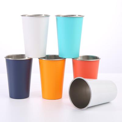 China Durable 304 Stainless Steel Mugs Drink Tumbler Stackable Party Cups for Drinking Water Beer Coffee Tea for sale