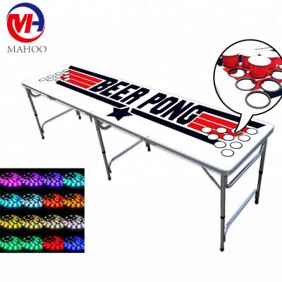 China Cheap Custom 8ft Outdoor Folding Waterproof Led Beer Pong Table for sale