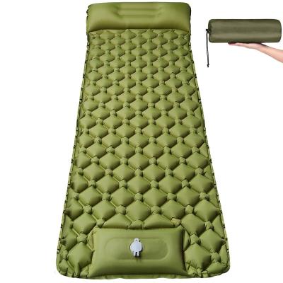 China Portable Custom Inflatable Camping Sleep Pad Ultralight Mat With Pillow for sale