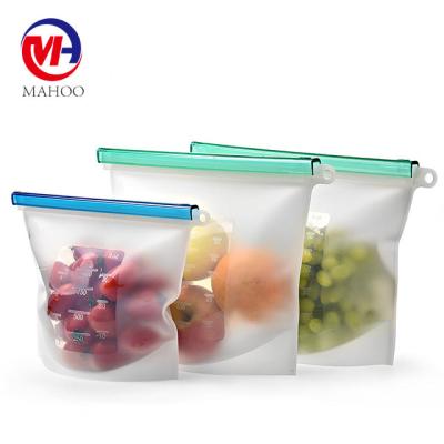 China LARGE SIZE Reusable Silicone Food Storage Bag Airtight Zip Seal Bags Keep Your Food Bag Fresh for sale