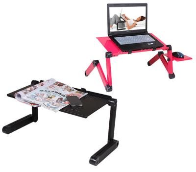 China Portable Adjustable Laptop Table Stand Up/Sitting (Height) Adjustable Cool Comfortable Office Laptop Desk Stand with 2 CPU Fans and Mouse Pad for sale