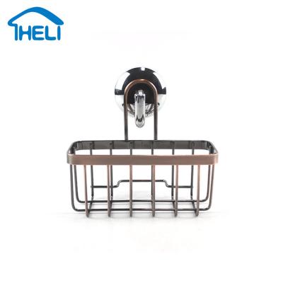 China Viable No Suction Drilling Wall Mounted Kitchen Storage Rack Metal Basket for sale