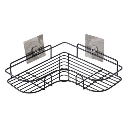 China Sustainable Wall Mounted Hanging Shelf Metal Bathroom Storage Basket for sale