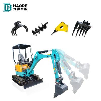 China HAODE Hotels Mini Crawler Engine Chinese Digger Diesel Small Bagger kubota 1.8T Ekskavator HAODE Hotels Microexcavadora EPA/EURO 5 for sale