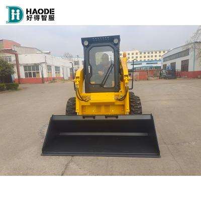 China Construction Material Stores HAODE Factory EATON Motor Skid Steer Loader Minicargadores Frontales Chinese Full-Hydraulic Skidsteer Skidsteer for sale