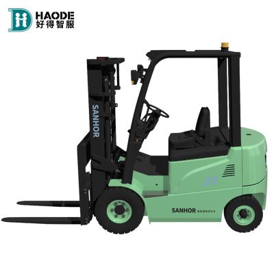 China HAODE New Energy Hotels Mini Electric Forklift 1.5 Ton 3 Ton 2.5 Ton Montacargas Electrico AC Motor Forklift Battery Longevity for sale