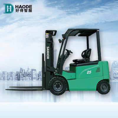 China HAODE Hotels Fully Powered 10 Ton Portable Small Electric Forklift Stacker Self Loading Pallet Forklifts Crane For Sale In Dubai for sale