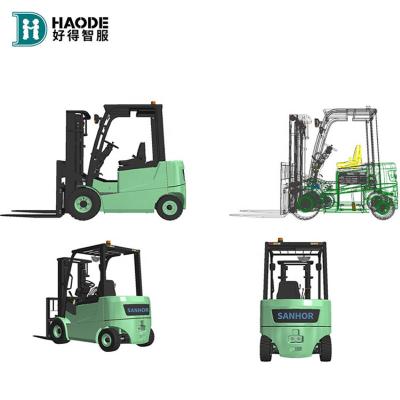 China HAODE Hotels 4 ton forklift machine manufacturer all terrain narrow sidewalk electric forklift 5 ton for sale