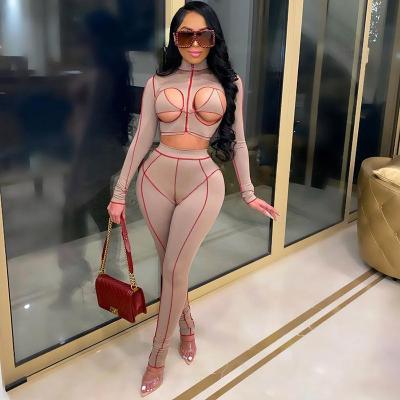 China Lady high quality sexy bodycon women clothing boutique anti-pilling pants two-piece set for sale