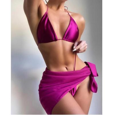 China Breathable High Quality New Arrival Halter Bra Beach Thong Swimwear Sexy Bikini 3 Pieces for sale