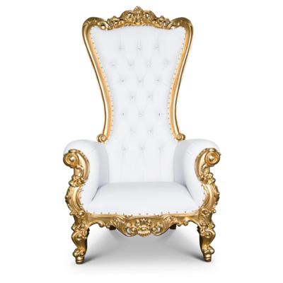 China Solid Wood Soild Wedding Banqent Royal Wooden King and Queen Throne Leather Upholstered Chair for sale