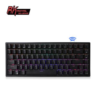 China Wireless kayboard computer gamer Kludge RK84 keyboard rk 84 mechanical keys Spanish royal wireless RGB kyboard small mobile game for sale