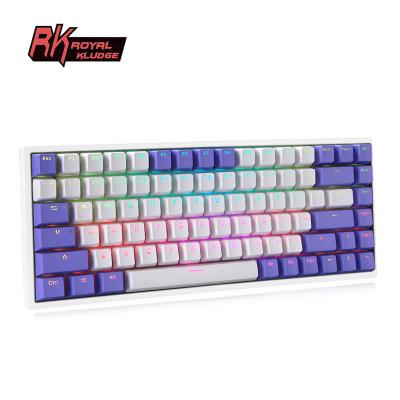 China Royal Kludge RK 84 keys game 2.4ghz teclado semfio Hotswappable led usb rgb hotswap rk84 wireless mechanical keyboard for sale