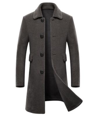 China Hot Selling Anti-wrinkle Keep Warm Leisure Lapel Coat Men Wool Mid Length Ditch Coat for sale